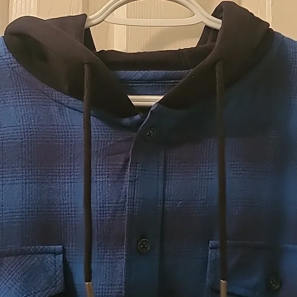 URBAN PIPELINE YOUNG MENS LONG SLEEVE HOODED FLANNEL SHIRT HOODIE SIZE XXL